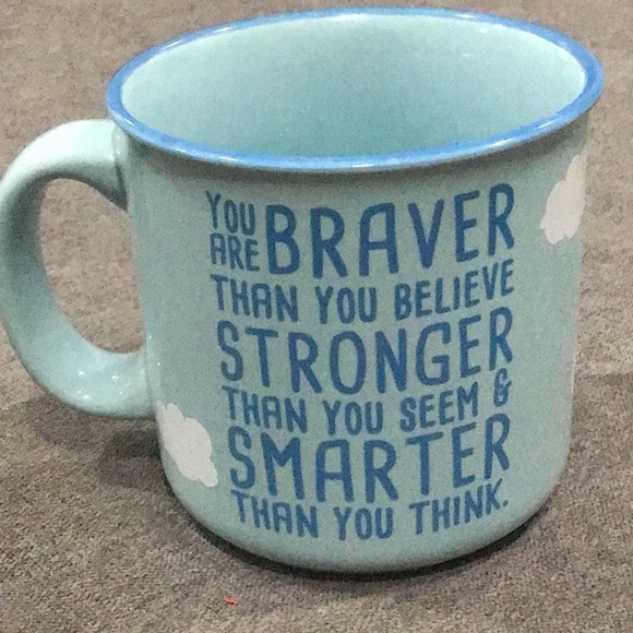 Disney Winnie the Pooh Bear red Balloon Strong Up positive collector mug cup - Picture 2 of 6